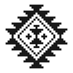 Geometric ethnic pattern art. American, Mexican style. Background Aztec tribal ornament. Design for fabric, clothing, textile, logo, symbol.