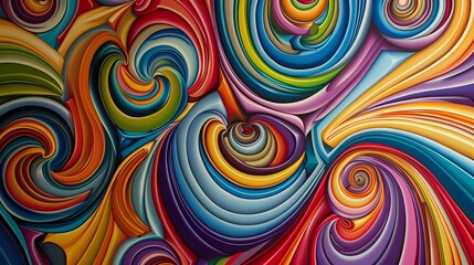 Swirling patterns of bright and bold colors creating a lively and energetic visual experience
