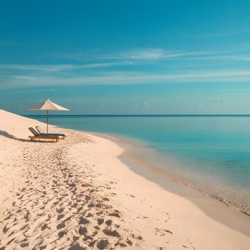 Beach and umbrella