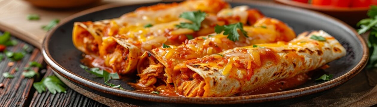  Entomatadas. Also known as Enjitomatadas, a typical dish of Mexican cuisine prepared with corn tortilla
