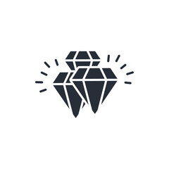 Diamond icon. vector.Editable stroke.linear style sign for use web design,logo.Symbol illustration.