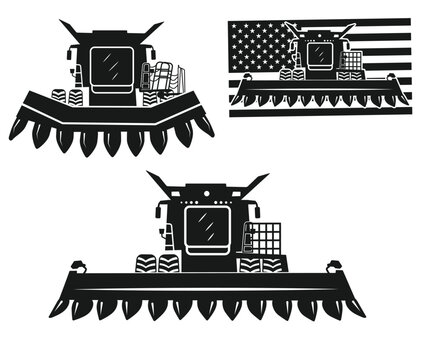 Print Corn Head Design, US Corn Head  Design, Corn Header, Combine Harvester, Combine, Farmer shirt, farm life  T Shirt,