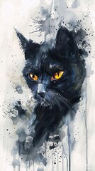 Cat Watercolor Portrait