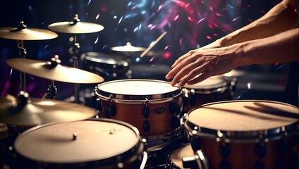 Obraz premium Feel the rhythm pulsating through your fingertips as you drum up a storm ai_generated