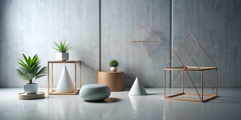 Simple geometric shapes in a minimalist setting