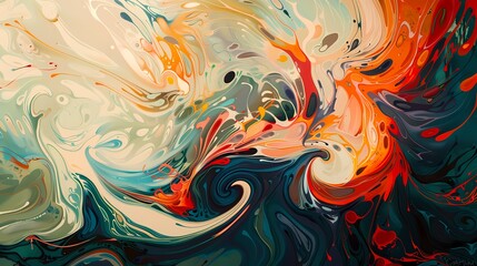 Swirling patterns of color dance across the canvas, evoking a sense of rhythm and movement in an abstract expressionist masterpiece