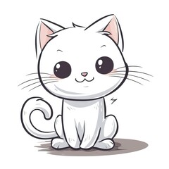 Obraz premium cat vector kitten icon logo cartoon character illustration doodle white 