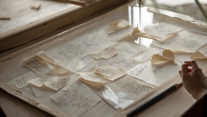 A world where messages are written on delicate glass paper, each one holding secrets that could change lives forever ai_generated