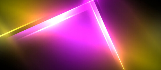 Obraz premium Neon dynamic diagonal light rays background. Techno digital geometric concept design for wallpaper, banner, presentation, background
