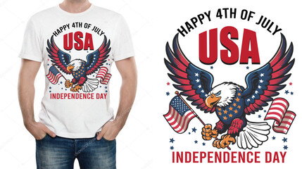 Happy 4th of July USA independence day a unique T shirt design vector .