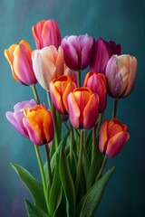 Naklejka premium An paper showcasing a vibrant bouquet of tulips 