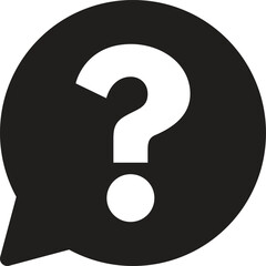 Question mark in bubble icon . Speech bubble with question mark . Help icon vector