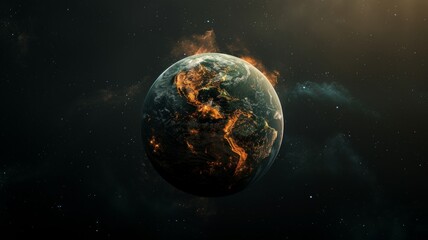 Boiling Earth,A Stunning Visualization of Environmental Catastrophe Against the Vastness of Space