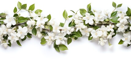blooming background jasmine branch white Branch Jasmine Background Flower Summer Isolated Nature Spring Leaf White Floral Beauty Garden Tea Green Card Celebration Plant Beautiful C
