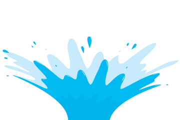 blue water splashes cartoon style and gradient on transparent background with png
