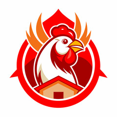 Chicken Logo icon design concept. good for rooster restaurant and chicken farm. vector illustration