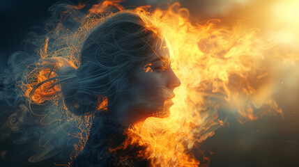 person in fire