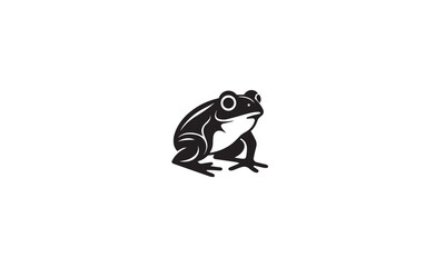 frog logo black simple flat icon on white background