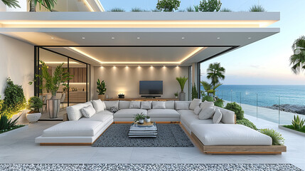 Fototapeta premium Bright modern living room