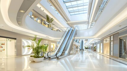 Obraz premium Modern and Bright Shopping Mall Interior with Elegant Design