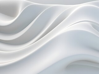 Abstract Wavy Architectural Structure with Refined White Aesthetic for Versatile Digital Applications