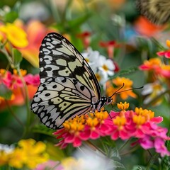 Obraz premium Butterfly on flowers, mariposa en flores, borboleta em flores