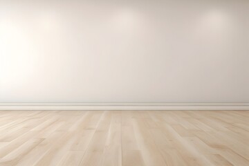 Bright and Airy Minimalist Empty Room with Hardwood Flooring and Plain White Walls for Versatile Creative Use