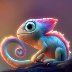 A Captivating Panther Chameleon Close-Up.with Generative AI technology