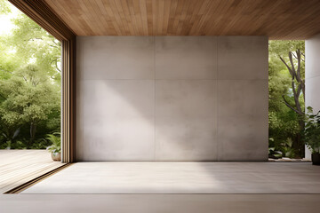 Modern Contemporary Loft with Open Door to Serene Garden Retreat