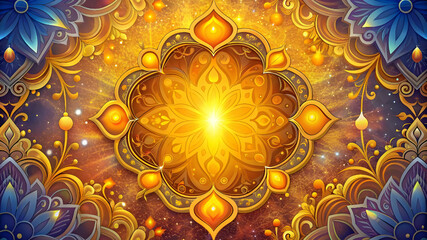 Arabesque Style Background Design Luxury Royal Floral Ornamental Mandala in Dynamic Colors.