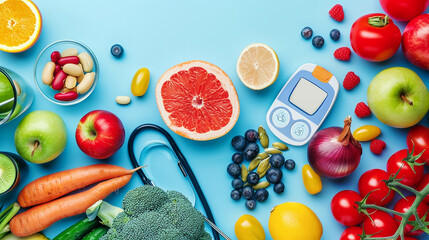 treatment and prevention of type 2 diabetes. AI generative.