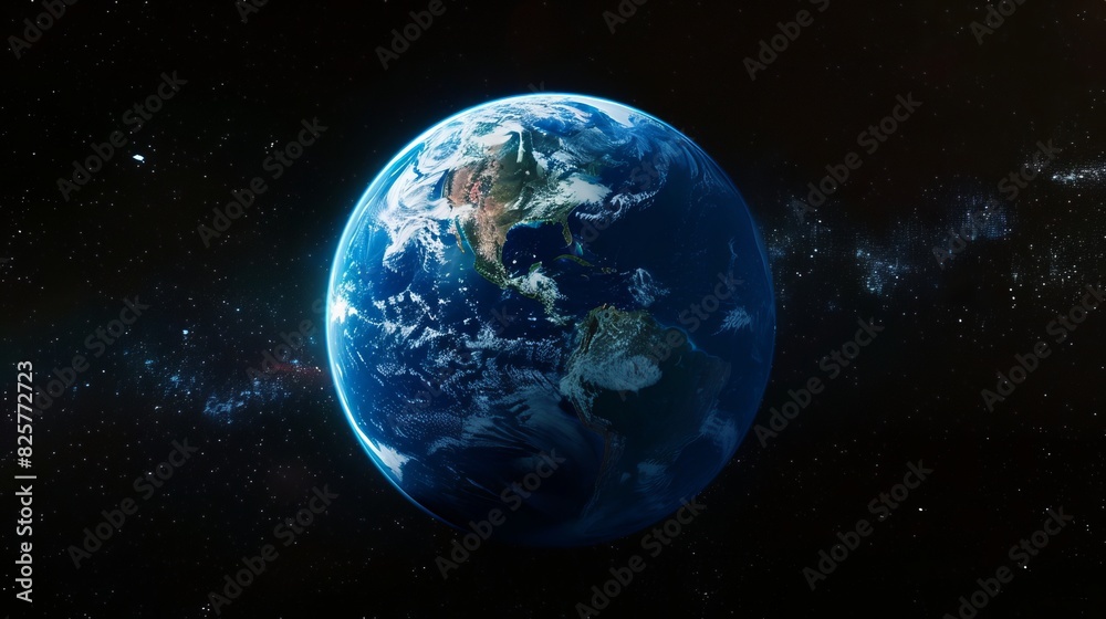 Sticker a three-dimensional image of the earth resembling an echo