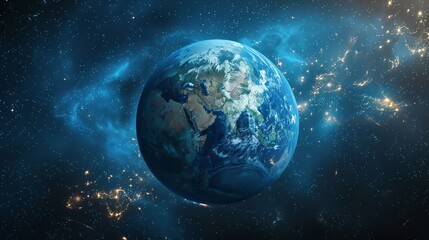 Obraz premium A three-dimensional image of the Earth resembling an echo