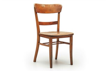 Create a photorealistic 3D model of a vintage wooden chair with a distressed paint finish