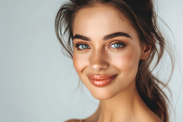 Fototapeta premium Portrait of a smiling lovely beautiful woman