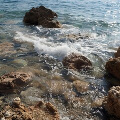 Bubbling sea surface Tossa, Superficie del mar burbujeante Tossa