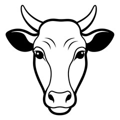 Cow head silhouette vector illustration