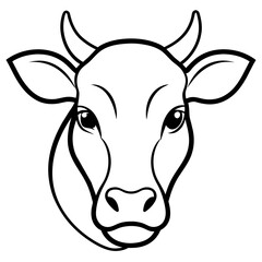 Cow head silhouette vector illustration