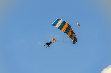 Tandem Sky Dive Coming In Angled
