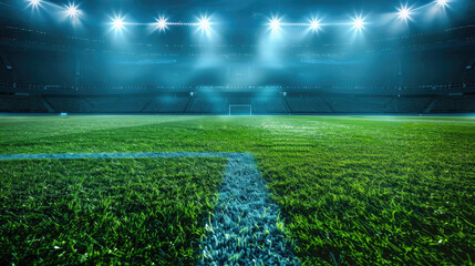 Obraz premium Spectacular Stadium with Illuminated Floodlights