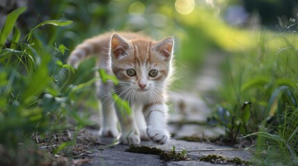 Obraz premium Charming Little Kitten Cat Picture in High Definition