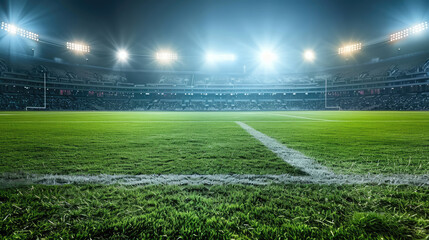 Obraz premium Spectacular Stadium with Illuminated Floodlights