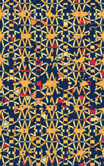 Obraz premium 2d vector illustrator colorful vintage Seamless hi res Portuguese tiles Artwork 