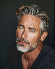 Obraz premium A man with grey hair and beard.