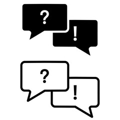 FAQ, questions and answers icon. Line, glyph and filled outline colorful version, Q and A speech outline and filled vector sign. Symbol, logo illustration. Different style icons set. Vector graphics