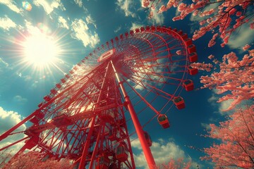 Ferris wheel high in the sky professional photography