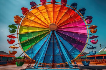 Ferris wheel high in the sky professional photography