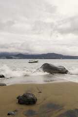 stormy sea and rocks