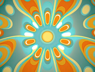 Retro psychedelic background in 70s style