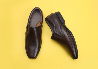 party wear leather formal shoes isolated
